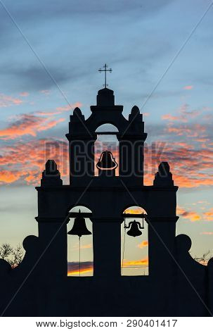 Sunset At Mission Sanjuan Capistrano In San Antonio, Texas