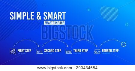 Infographic Timeline. Accounting, Growth Chart And Money Diagram Icons Simple Set. Buying Accessory 