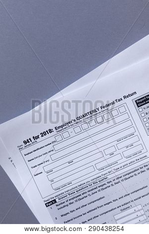 U.s. Tax Form 941. Employer's Quarterly Federal Tax Return