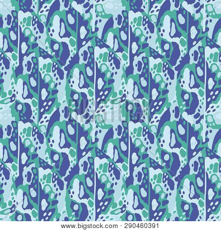 Abstract Hand Drawn Brush Stroke Shapes Seamless Pattern Texture Speed Style Art With Blue Backgroun
