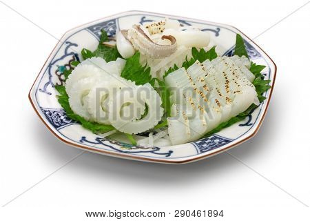 cuttlefish sashimi, japanese cuisine