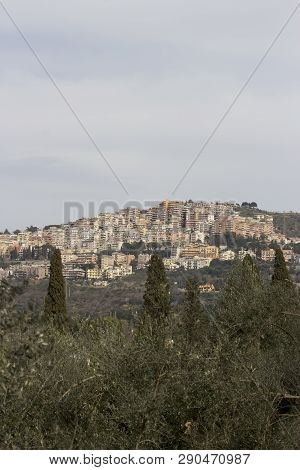 View Of Tivoli The Old Roman Tibur Town , Italy