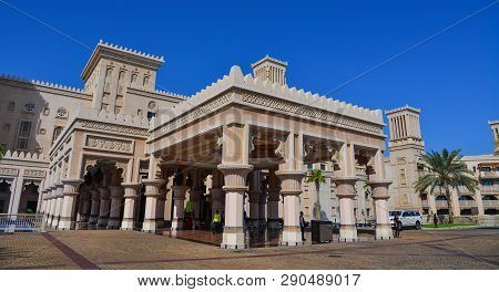 Dubai, Uae - Dec 9, 2018. View Of The Souk Madinat Jumeirah In Dubai, Uae. Souk Madinat Jumeirah Is 