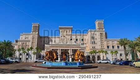 Dubai, Uae - Dec 9, 2018. View Of The Souk Madinat Jumeirah In Dubai, Uae. Souk Madinat Jumeirah Is 
