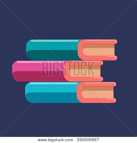 Colorful Books. Vector Icon In Modern Flat Style