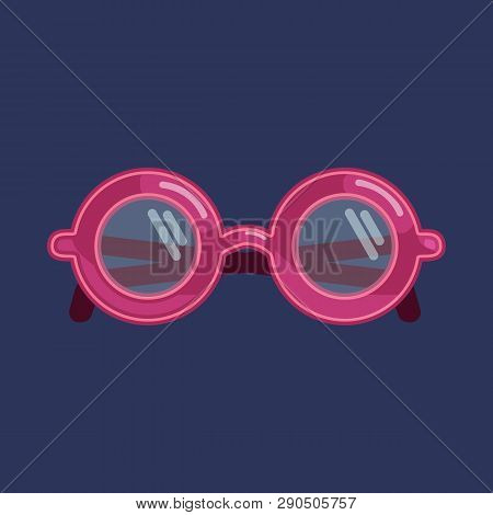 Retro Round Glasses. Vector Icon In Modern Flat Style