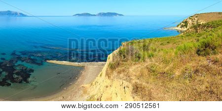 Morning Summer Sea Rocky Coast Landscape (narta Lagoon, Vlore, Albania).