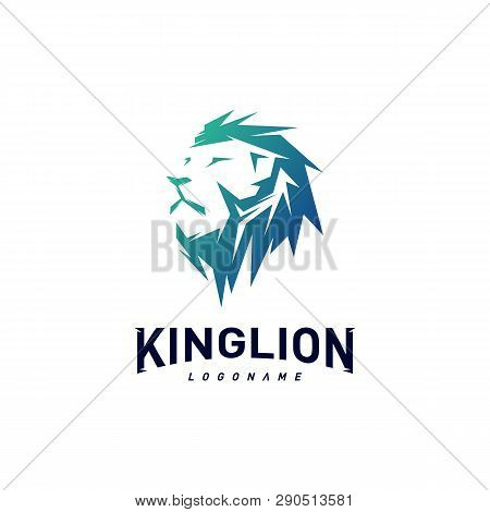 Lions Logo Design Concept. King Lions Logo Design Template Vector. Icon Symbol