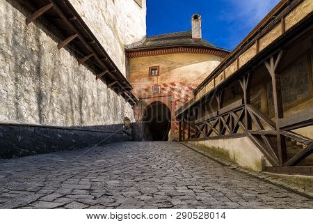 Drawbridge In Orava Castle In Village Oravsky Podzamok, Slovakia