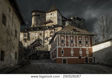 Courtyard In Orava Castle In Village Oravsky Podzamok, Slovakia.