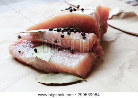 Sliсes Of Fresh Raw Meat With Pepper