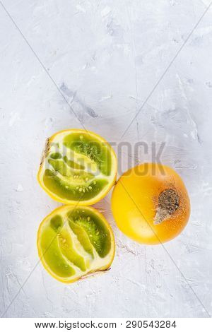 Lulo Fruit On White Background (solanum Quitoense)