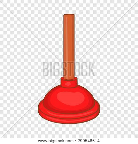 Red Cup Plunger Icon In Cartoon Style On A Background For Any Web Design