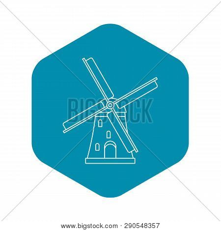 Windmill Icon. Outline Illustration Of Windmill Vector Icon For Web