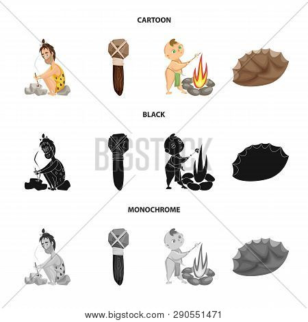 Vector Design Of Evolution  And Prehistory Logo. Collection Of Evolution  And Development  Vector Ic