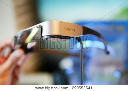 Bangkok, Thailand - December 27, 2017: Epson Launches Smart Glasses 
