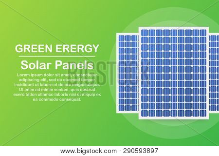 Highly Detailed Solar Panel. Modern Alternative Eco Green Energy. Vector Stock Illustration.