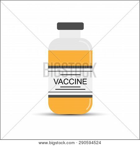 Vaccine Bottle, Flat Design, Simple Pattern For Design And Decoration