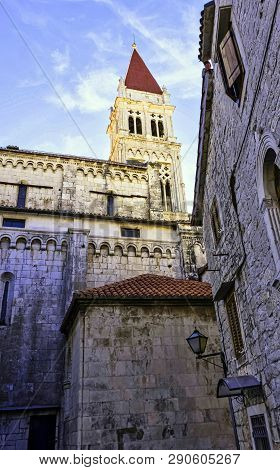 Trogir, Dalmatia, Croatia - October 29: Cathedral Of St. Lawrence In Historic City Of Trogir On Octo
