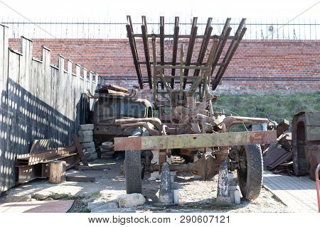 Torun, Kujawskopomorskie / Poland - March, 20, 2019: An Old Dilapidated Car For Transporting Katyush