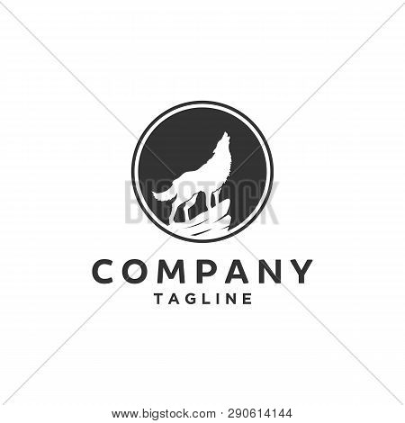 Wolf Creative Concept Logo Design Template, Black And White Style