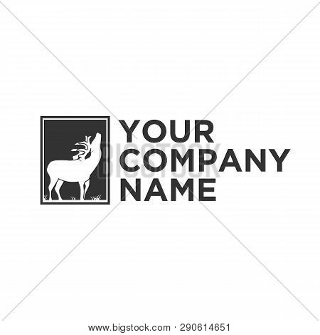 Deer Logo Design Inspiration. Deer Icon. Black And White Style