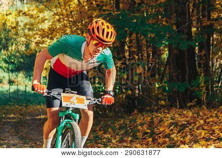October 14, 2018, Minsk, Belarus.2018 Olympic Cross Country Cup Xco In Medvezhino A Man Cycling Alon