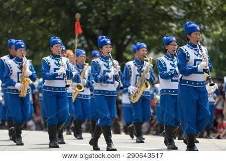 Washington, D.c., Usa - July 4, 2018, The National Independence Day Parade, Falun Dafa Chinese March