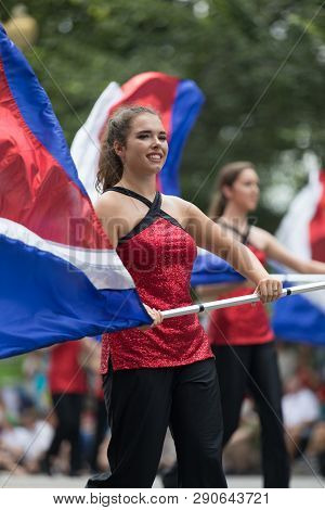 Washington, D.c., Usa - July 4, 2018, The National Independence Day Parade, The Cabot High School Ma