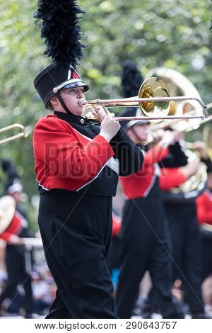 Washington, D.c., Usa - July 4, 2018, The National Independence Day Parade, The Cabot High School Ma