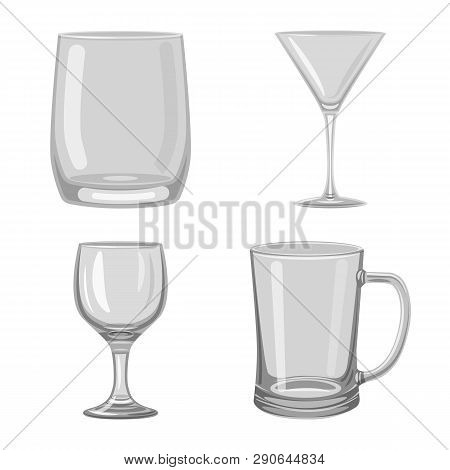 Vector Illustration Of Capacity And Glassware Icon. Set Of Capacity And Restaurant Stock Vector Illu