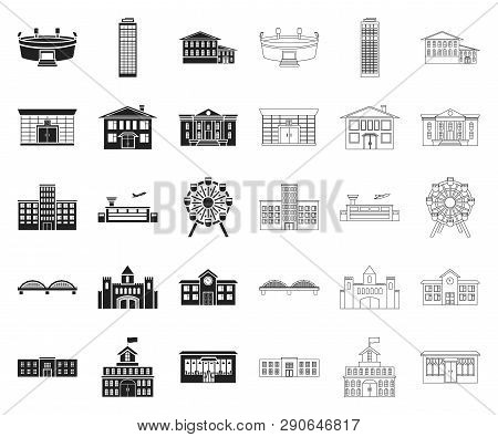 Building Repair Black, Outline Icons In Set Collection For Design.building Material And Tools Vector
