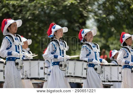 Washington, D.c., Usa - July 4, 2018, The National Independence Day Parade, Falun Dafa Chinese March