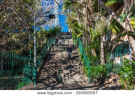Sydney, Australia - July 03, 2016: Historic Mcelhone Stairs In Potts Poing Suburb Of Sydney