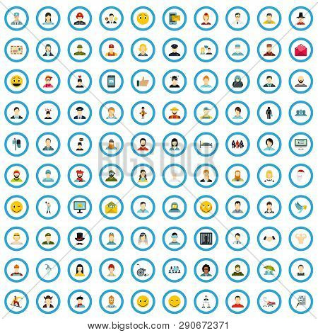 100 Kin Icons Set In Flat Style For Any Design Vector Illustration