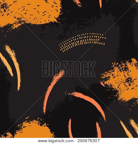 Black Otange Fluid Art. Applicable For Design Cover, Presentation, Invitation, Flyer, Annual Report,