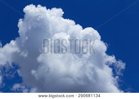 Blue Sky Background With White Cloud, Suumer Day