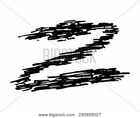Sketch Scribble Smear Zigzag. Hand Drawn Pencil Scribble. Vector Illustration.