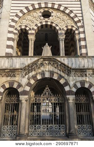 Milan, Lombardy, Italy: Exterior Of The Historic Cemetery Known As Cimitero Monumentale