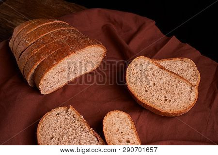 Breads Concept Of Teasty Home Food Close Up On Wooden Background