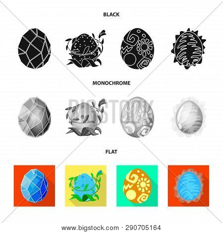 Vector Illustration Of Animal And Prehistoric Sign. Set Of Animal And Cute  Stock Vector Illustratio