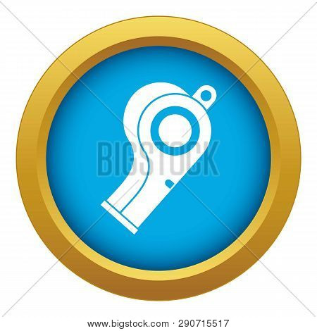 Sport Whistle Icon Blue Vector Isolated On White Background For Any Design