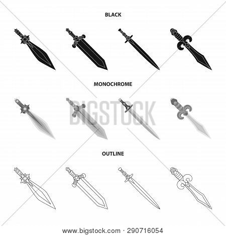 Vector Illustration Of Game  And Armor  Icon. Set Of Game  And Blade  Vector Icon For Stock.