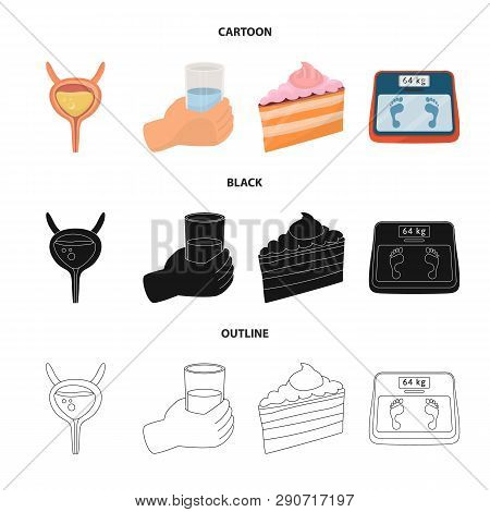 Vector Illustration Of Diet And Treatment  Logo. Collection Of Diet And Medicine Stock Symbol For We