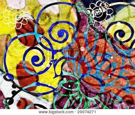 abstract background, graffiti dipinti a colori