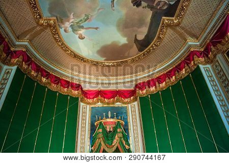 Interiors And Details Of Castle Of Fontainebleau, France
