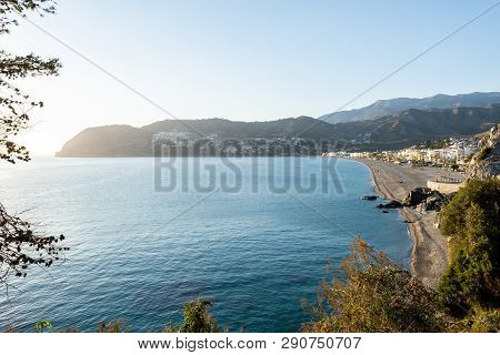 View Of La Herradura Beach, Almuñecar, Granada, Andalucia, Spain