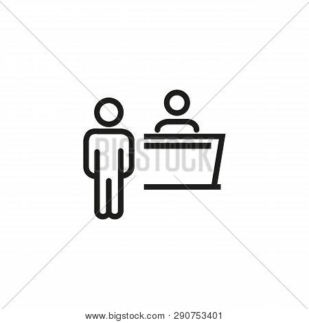 Event Reception Line Icon. Cash Register, Registration, Service Desk. Special Event Concept. Vector 
