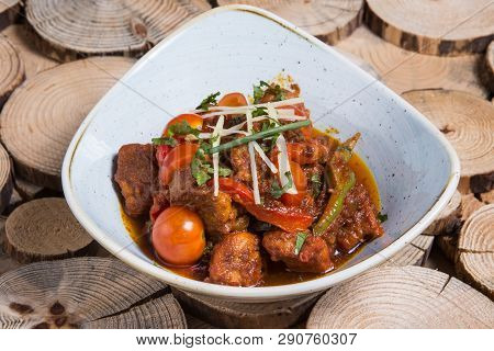 Lamb Karahi Indian Typical Fresh Dish Cuisine