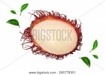 Rambutan Isolated On White Background. Tropical Fruit. Nephelium Lappaceum